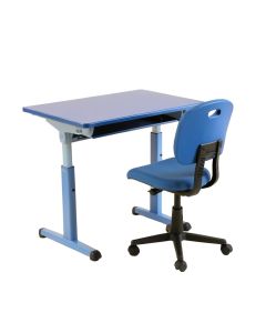 Height Adjustable Student Desk And Chair Blue