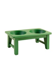 Spruce Bluff Pet Feeding Stand With Two Plain Empty Bowls - Green