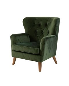 31.5 '' Wide Tufted Velvet Wingback Chair (synthetic illustration; no displayed measurements)