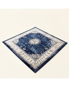 Hillsby Oriental Polypropylene Dark Blue/Light Gray/Beige Area Rug (synthetic illustration; no displayed measurements)