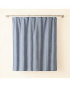 River Branch Shower Curtain Hanging Flat From A Plain Rod - Blue (synthetic illustration; no displayed measurements)