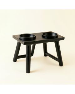 Laurel Arc Pet Feeding Stand With Two Plain Empty Bowls (synthetic illustration; no displayed measurements)