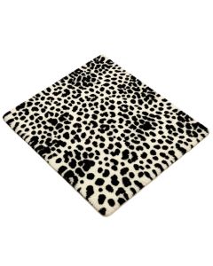 African Safari Animal Print Tufted Wool Black/Off White Area Rug