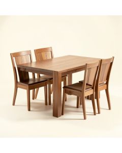 Abrahem Butterfly Leaf Rubberwood Solid Wood Dining Set (synthetic illustration; no displayed measurements)