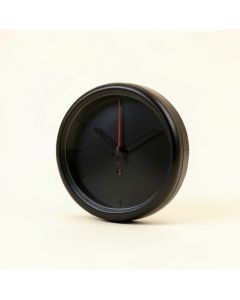 Indoor/Outdoor 14-Inch Round Dial Clock W/Thermometer-Black (synthetic illustration; no displayed measurements)
