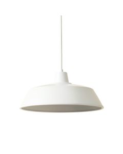 Wren Arc Pendant Light Suspended From One Plain Cable - White (synthetic illustration; no displayed measurements)