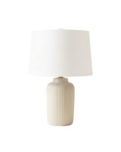 Clay Bend Table Lamp With A Plain Fabric Shade - White (synthetic illustration; no displayed measurements)
