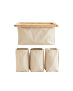 Fern Bluff Laundry Sorting Station With Plain Removable Bags - Beige