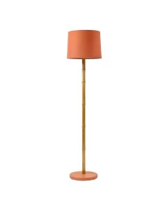 Pine Arc Floor Lamp With A Plain Fabric Shade - Terracotta (synthetic illustration; no displayed measurements)