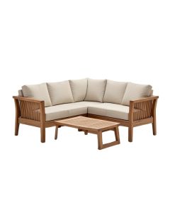 Lorenzo 6 Piece Teak Sofa Set With Sunbrella Cushions (synthetic illustration; no displayed measurements)