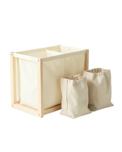 Birch Crest Laundry Sorting Station With Plain Removable Bags - Cream