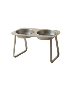 Summit Bluff Pet Feeding Stand With Two Plain Empty Bowls - Gray (synthetic illustration; no displayed measurements)
