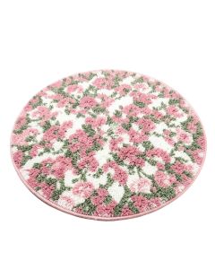 Round Eliotte Floral Shag Pink/Green/White Area Rug
