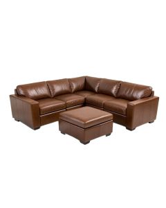 Gartner 139.5 '' Wide Genuine Leather Left Hand Facing Modular Sectional With Ottoman