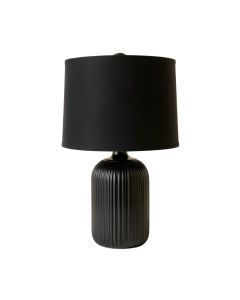 Cove Bluff Table Lamp With A Plain Fabric Shade - Black