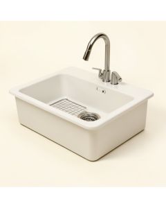 Retta 27 '' L X 18 '' W Farmhouse Kitchen Sink With Sink Grid And Basket Strainer (synthetic illustration; no displayed measurements)