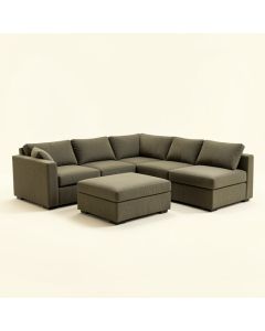 Amira 105.9 '' Wide Reversible Modular Corner Sectional With Ottoman (synthetic illustration; no displayed measurements)