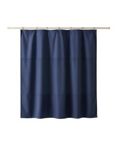 Shore Bluff Shower Curtain Hanging Flat From A Plain Rod - Navy (synthetic illustration; no displayed measurements)