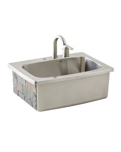 Kohler Tailor Medium Single Basin Stainless Steel Sink With Carved Stone Insert