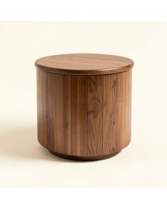 Harrow Solid Wood Drum End Table (synthetic illustration; no displayed measurements)