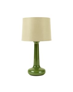 Juniper Bend Table Lamp With A Plain Fabric Shade - Green (synthetic illustration; no displayed measurements)