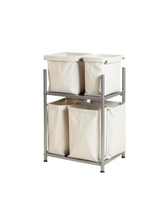 Hill Dale Laundry Sorting Station With Plain Removable Bags - Gray