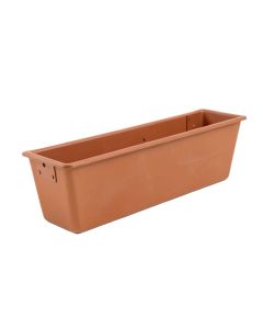 Aspen Crest Empty Railing Planter With Integral Brackets - Terracotta (synthetic illustration; no displayed measurements)