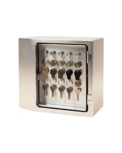 Locking Key Cabinet , 36-Key , Brushed Aluminum , 11 3/4 X 4 5/8 X 11