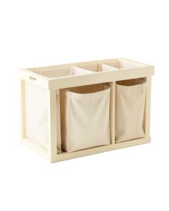 Vale Crest Laundry Sorting Station With Plain Removable Bags - Cream