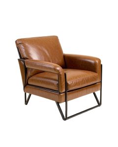 Letcher 33 '' Wide Top Grain Leather Armchair (synthetic illustration; no displayed measurements)