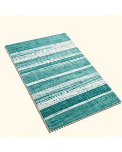 Catamaran Striped Handwoven Teal/White Indoor / Outdoor Area Rug (synthetic illustration; no displayed measurements)