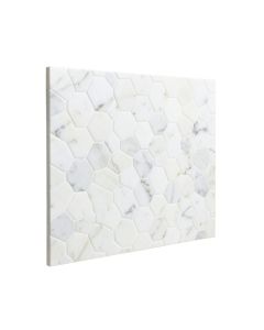Carrara 2 '' X 2 '' Marble Honeycomb Mosaic Wall & Floor Tile (synthetic illustration; no displayed measurements)
