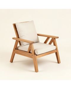 Jettie Modern Outdoor Wood Patio Chair With Cushions (synthetic illustration; no displayed measurements)