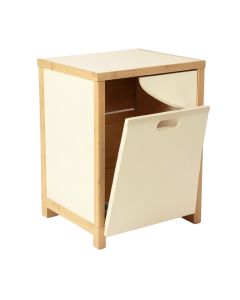 Slate Bend Freestanding Pull-Out Hamper Cabinet - Cream