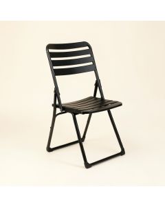 Aspen Crest Folding Outdoor Chair - Black (synthetic illustration; no displayed measurements)
