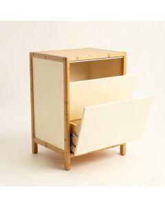 Cliff Bridge Freestanding Pull-Out Hamper Cabinet - Cream (synthetic illustration; no displayed measurements)