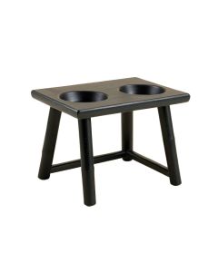 Moss Bluff Pet Feeding Stand With Two Plain Empty Bowls - Black (synthetic illustration; no displayed measurements)