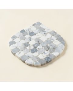 Penny Rounds 1 '' X 1 '' Marble Mosaic Tile In White/Gray (synthetic illustration; no displayed measurements)