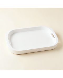 Reed Branch Serving Tray - White (synthetic illustration; no displayed measurements)
