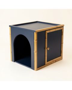 Stone Arc Empty Furniture-Style Litter Enclosure - Navy (synthetic illustration; no displayed measurements)