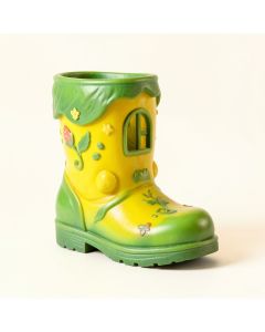 Enchanted Rain Boot Fairy House Reading Frog Outdoor Decor Garden Light (synthetic illustration; no displayed measurements)