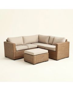 Aided Patio Sectional With Cushions (synthetic illustration; no displayed measurements)