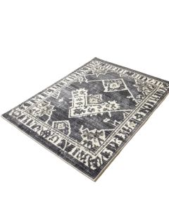 Napfle Geometric Shag Dark Gray/White Area Rug