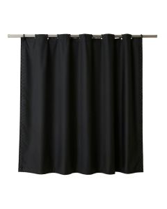 Cove Edge Shower Curtain Hanging Flat From A Plain Rod - Black (synthetic illustration; no displayed measurements)