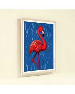 Raining Color Flamingo Graphic Art (synthetic illustration; no displayed measurements)