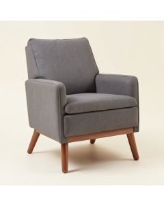 Modern Wing Back Accent Chair Roll Arm Living Room Cushion With Wooden Legs (synthetic illustration; no displayed measurements)