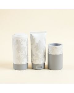 Mirror Damask 4-Piece Bathroom Accessory Set (synthetic illustration; no displayed measurements)
