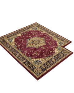 Korn Power Loom Burgundy/Blue/Gold Rug