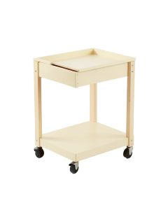 Reed Bend Empty Rolling Workshop Cart - Cream