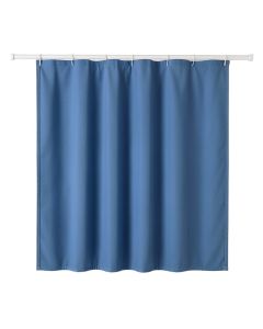 Alder Brook Shower Curtain Hanging Flat From A Plain Rod - Blue (synthetic illustration; no displayed measurements)